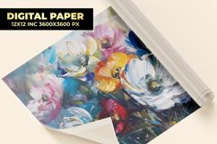 Colorful Oil Painting Flower Digital Paper Product Image 1