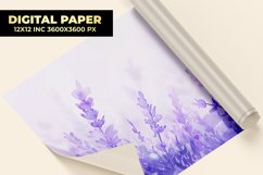Watercolor Lavender Flower Digital Paper Product Image 1