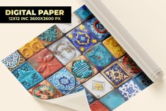 Colorful Ceramic Tile Digital Paper Product Image 1