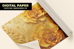 Golden Floral Digital Paper Product Image 1