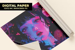 Cartoon Girl Digital Paper Product Image 1