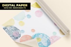 Cute Round Shape Doodle Digital Paper Product Image 1