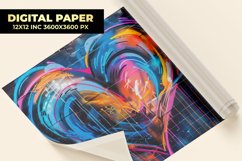 Colorful Heart Painting Digital Paper Product Image 1