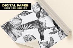 Floral With Bird Digital Paper Product Image 1