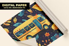 Cartoon School Bus Digital Paper Product Image 1