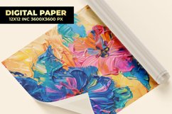 Oil Painting Floral Digital Paper Product Image 1