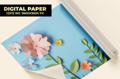 Colorful Paper Flowers Digital Paper Product Image 1