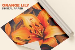 Orange Lily Digital Paper Product Image 1