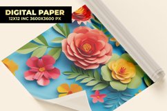 Colorful Paper Flowers Digital Paper Product Image 1