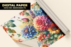 3D Watercolor Floral Digital Paper Product Image 1