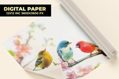Colorful Bird Digital Paper Product Image 1
