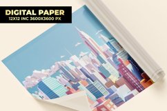 Colorful Cityscape Digital Paper Product Image 1
