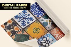 Colorful Ceramic Tile Digital Paper Product Image 1