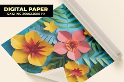 Colorful Paper Flowers Digital Paper Product Image 1
