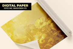 Golden Floral Digital Paper Product Image 1
