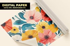 Colorful Beautiful Flower Digital Paper Product Image 1