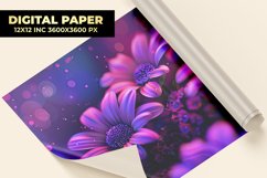 Purple Floral Digital Paper Product Image 1