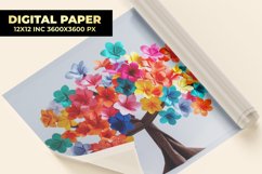 Colored Paper Flowers Digital Paper Product Image 1