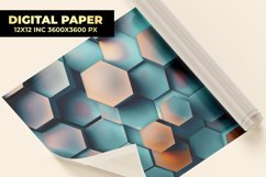 Blue Hexagonal Digital Paper Product Image 1