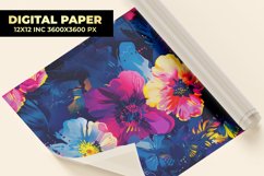 Colorful Flower Digital Paper Product Image 1