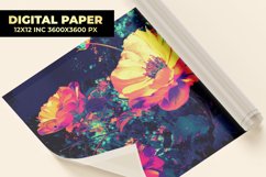 Colorful Flower Digital Paper Product Image 1
