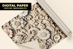 3D Wooden Floral Digital Paper Product Image 1