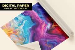 Colorful Liquid Paint Digital Paper Product Image 1