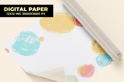 Cute Round Shape Doodle Digital Paper Product Image 1