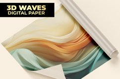 3D Waves Digital Paper Product Image 1