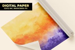 Orange Purple Watercolor Digital Paper Product Image 1