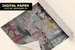 Vintage Billboard With Torn Poster Digital Paper Product Image 1