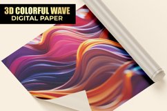 3D Colorful Waves Digital Paper Product Image 1