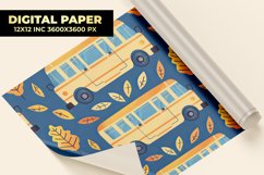 Cartoon School Bus Digital Paper Product Image 1