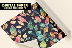 Colorful Watercolor Leaves Digital Paper Product Image 1