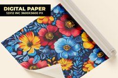 Colorful Flower Digital Paper Product Image 1