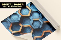 Blue Hexagonal Digital Paper Product Image 1