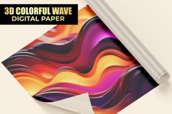 3D Colorful Waves Digital Paper Product Image 1