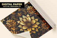 Golden Flower Digital Paper Product Image 1