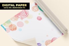 Cute Round Shape Doodle Digital Paper Product Image 1