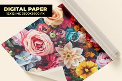 Colorful Beautiful Flower Digital Paper Product Image 1
