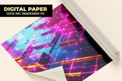 Neon Grid Digital Paper Product Image 1
