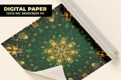 Golden Floral Digital Paper Product Image 1