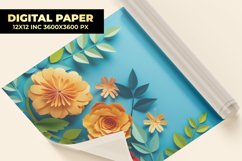 Colorful Paper Flowers Digital Paper Product Image 1