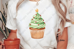 Christmas Tree Cup Cake Clipart Product Image 2