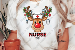 Christmas Nurse Life Reindeer PNG Product Image 2