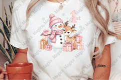 Pink Snowman Baby First Christmas PNG Product Image 2