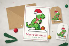 3D Layered Christmas T-Rex SVG Product Image 4