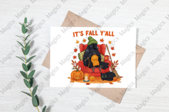 Fall Y all Png Cozy Knitting Crow &amp; Cat Product Image 3