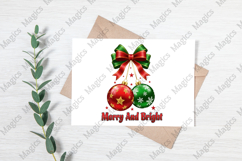 Retro Christmas Ornaments Bow PNG Product Image 3