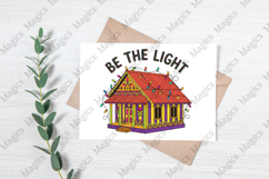 Be The Light Colorful Christmas House PNG Product Image 3
